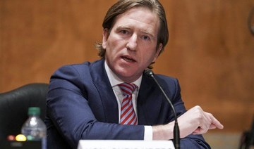 Christopher Krebs, former director of the Cybersecurity and Infrastructure Security Agency, testifies before a Senate Homeland Security & Governmental Affairs Committee hearing to discuss election security and the 2020 election process on Dec. 16, 2020, on Capitol Hill in Washington. (Greg Nash/Pool via AP)