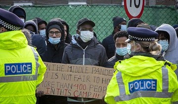 Asylum seekers protest conditions in UK military camp