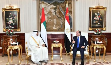 Egypt’s President El-Sisi received Abu Dhabi Crown Prince Mohammed bin Zayed in Cairo. (Facebook/Egyptian Presidency)