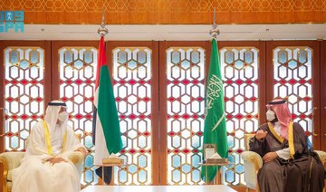 Saudi Arabia’s Crown Prince Mohammed bin Salman meets his Abu Dhabi counterpart Sheikh Mohammed bin Zayed. (SPA)