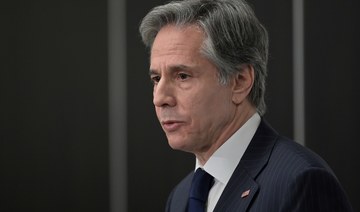 Secretary of State Antony Blinken addresses a press conference during a ministerial council meeting of the Organisation for Security and Cooperation in Europe (OSCE) in Stockholm. (Reuters)