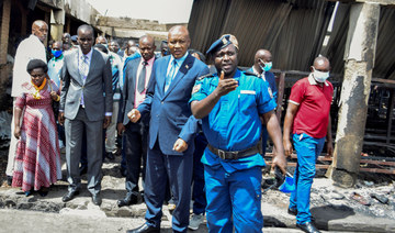 Burundi's Vice President Prosper Bazombanza visits the main prison where at least 38 inmates were killed and dozens more injured in a fire in Gitega, Burundi December 7, 2021. (REUTERS)