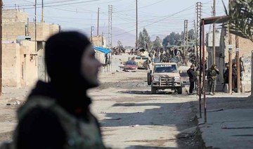 Kurdish security forces deploy in Syria's northern city of Hasakeh on January 22, 2022, amid ongoing fighting for a third day with Daesh extremists. (AFP)