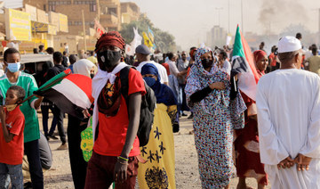 Protesters march during a rally against military rule following coup in Khartoum, Sudan, February 10, 2022. (Reuters)