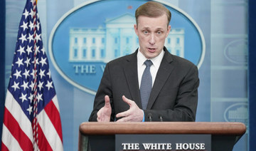 National security adviser Jake Sullivan speaks during a press briefing at the White House, Tuesday, March 22, 2022, in Washington. (AP)