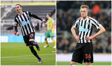 Paraguayan Miguel Almiron (L) is expected to start Sunday afternoon’s Premier League encounter with Leicester City, but Sean Longstaff (R) will not start. (Reuters/File Photos)