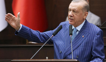 Turkish President Recep Tayyip Erdogan delivers a speech during his party’s parliamentary group meeting in Ankara