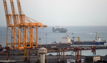 A container ship arrives at a port in Colombo on July 16, 2022. (AFP)