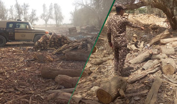Saudi Special Forces for Environmental Security personnel have arrested firewood smugglers in Riyadh. (Twitter @SFES_KSA)