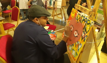 A participant showing his painting talent. (AN Photo)