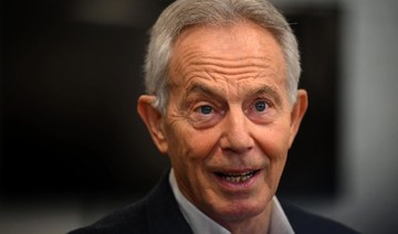 Former British Prime Minister Tony Blair speaks during an interview in central London on Friday.