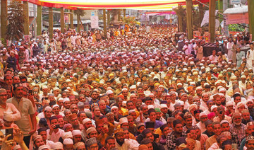 In this photo taken on April 30, 2023, Muslims gather during a congregation in Ahmedabad. (AFP)