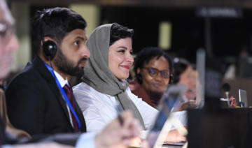 Princess Haifa Al-Mogrin speaks at the opening of the 216th session of UNESCO’s Executive Council in Paris. (UNESCO)