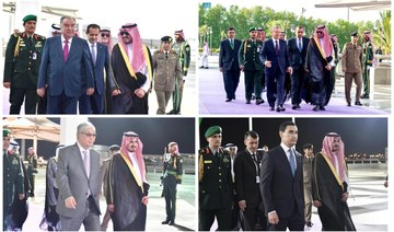 The presidents of Tajikistan, Uzbekistan, Kazakhstan, and Turkmenistan arrive in Jeddah on Tuesday. (SPA)