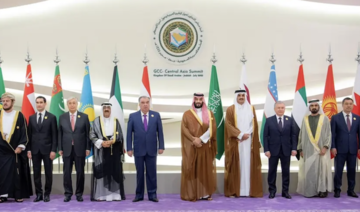 Leaders from countries of the Gulf Cooperation Council and Central Asia pose for a family photo in Jeddah. (SPA)