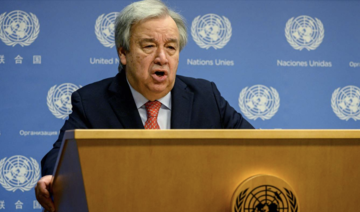 US Secretary-General Antonio Guterres speaks about climate change at UN headquarters in New York City on July 27, 2023. (AFP)