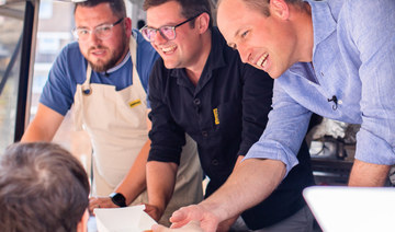 Prince William with the founders of YouTube channel Sorted Food which reviews kitchen gadgets and shares recipes. (Photo/Twitter