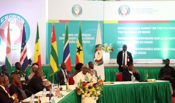 General view shows the plenary of ECOWAS Head of States and Government extraordinary session in Abuja