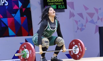 Layan Al-Qurashi becomes first Saudi female weightlifter to win Asian medal. Credit: @SaudiNews50