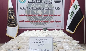 Iraq reports huge illegal drugs seizure, two arrests