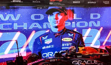 Red Bull Racing’s Dutch driver Max Verstappen steps out of his car after the sprint race ahead of the Qatari Formula One GP