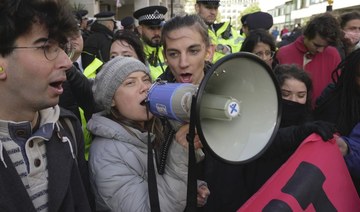 Greta Thunberg was among climate activists detained at a protest to disrupt oil executives’ forum