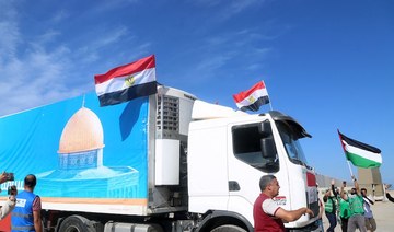 Humanitarian aid convoy crosses into Gaza Strip from Egypt