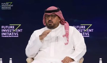  Saudi Economy and Planning Minister Faisal Al-Ibrahim speaks at the Future Investment Initiative in Riyadh on Tuesday.