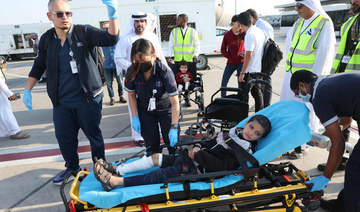 First plane carrying Gazan children arrives in UAE