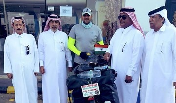 Indian doctor cycling the world ‘overwhelmed’ by Saudi hospitality