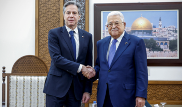 US Secretary of State Antony Blinken meets with Palestinian President Mahmoud Abbas in Ramallah in the West Bank.