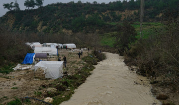 Heavy flooding in Syria damages tents sheltering Idlib earthquake survivors 