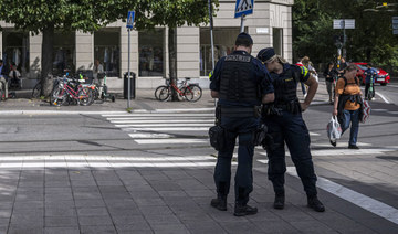 Police officers stand guard in Stockholm. (AFP file photo)