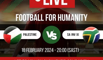 South Africa host Palestine in charity match ‘Football for Humanity’