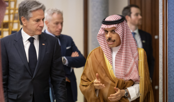 Saudi Foreign Minister Prince Faisal bin Farhan receives US Secretary of State Antony Blinken in Jeddah, Saudi Arabia.
