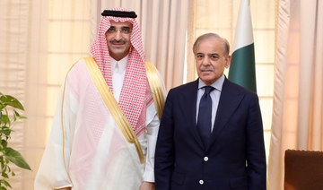 Shehbaz Sharif receives Sultan Al-Marshad in Islamabad. (Supplied)