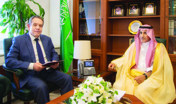 Dr. Saud Al-Sati holds talks with Sergey Kozlov in Riyadh. (Supplied)