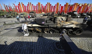 Russians throng to display of Western ‘trophy’ tanks captured in Ukraine