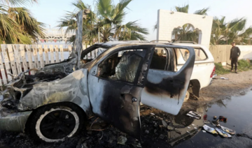 A World Central Kitchen vehicle destroyed in the Israeli airstrike in April 2024. (File/Reuters)