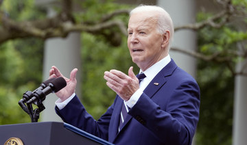 President Joe Biden speaks in the Rose Garden of the White House in Washington, Tuesday, May 14, 2024. (AP)