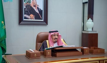Saudi Arabia’s King Salman chairs Tuesday’s Cabinet session. (SPA)