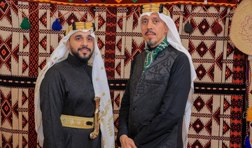Designers Arief Al-Sherif and Sari Salem Hariry. Pilgrims can choose from a collection of traditional costumes. (Supplied)