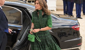 Queen Rania wows in Elie Saab pre-autumn outfit for Macron meeting 