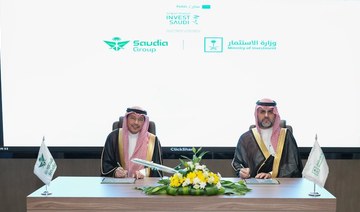 The Kingdom’s Ministry of Investment signed a memorandum of understanding with the Saudia Group on Thursday. (@MISA)