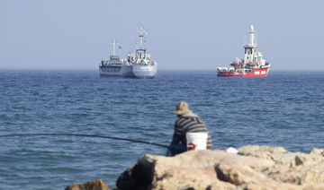 An Open Arms ship and ship Jennifer, of the World Central Kitchen carrying food aid for the Gaza Strip, prepare to set sail.