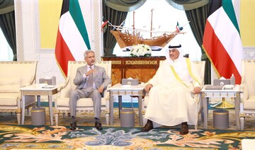 Indian Foreign Minister S. Jaishankar meets Kuwait Crown Prince Sheikh Sabah Al-Khalid Al-Sabah in Kuwait City on Aug. 18, 2024.