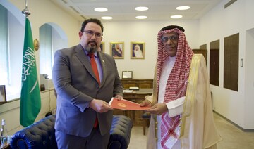 Deputy Minister for International Multilateral Affairs Abdulrahman Al-Rassi receives the letter in Riyadh. 