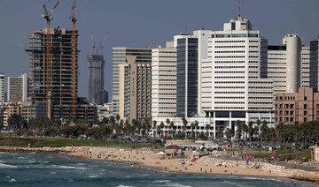 A usually crowded beach in Tel Aviv is nearly deserted on August 25, 2024.