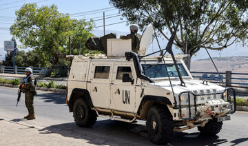 Peacekeepers of the Spanish Contingent in the United Nations Interim Force in Lebanon (UNIFIL) patrol in Lebanon. 