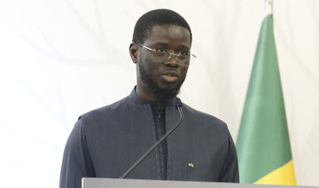 Senegal's President Bassirou Diomaye Faye attends a press conference in Dakar, Senegal, Thursday, Aug. 29, 2024. (AP)